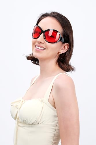 FEISEDY Oversized Trendy Sunglasses Classic Oval Wrap Around Stylish Big Frame Shade Women Glasses B23912