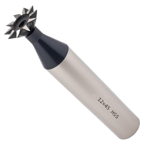 NACX 12mm x 45-Degree HSS Dovetail Cutter Milling End Mill, High Speed Steel Dovetail Milling Cutter