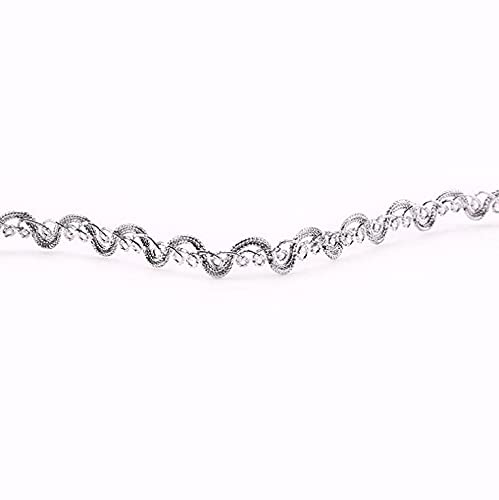 Niviora Hbsb 3 Meters Gold Silver Lace Trim Ribbon Curve Lace Fabric Sewing Braided Lace Wedding Craft Diy Clothes Accessories Home Decor 0817 (Color : Silver) #TOP4