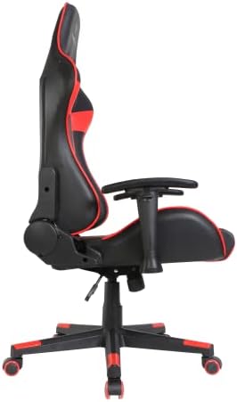 Oversteel - ULTIMET Professional Gaming Chair, Leatherette, 2D Armrests, Height-adjustable, 180° Reclining Backrest, Gas Spring Class 3, Up to 120Kg, Colour Red