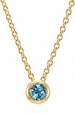 [ジュエリーショップエム] レディース ネックレス 誕生石 1粒 カラーストーン ニッケルフリー シンプル アクセサリー 日本製 ゴールド アクアボヘミカ bd0001 G 3月