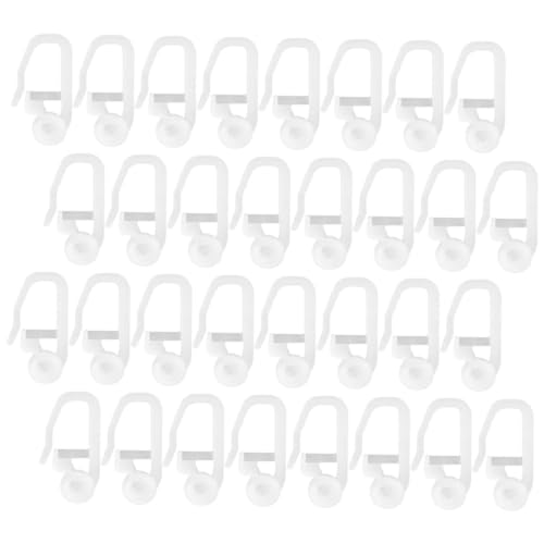 VALICLUD Ganchos De Polea para Riel De Cortina De 25 Mm Ganchos De Cortina De Plástico PVC Resistentes y Ligeros 50 Piezas De Ducha y Baño Suministros para Hogar