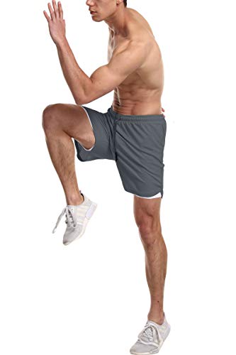 Everworth Men's 2-In-1 Bodybuilding Workout Shorts Lightweight Gym Training Short Running Athletic Jogger With Zipper Pockets Grey Xs Tag M #TOP3