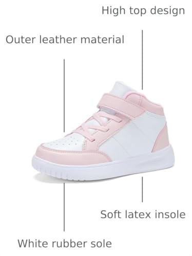 Image of Kids Sneakers Boys Running Shoes Girls High Top Casual Lightweight Classic Adjustable Strap Sneakers