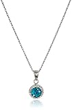 Sterling Silver Swarovski Crystal Halo Pendant Necklace, 18'