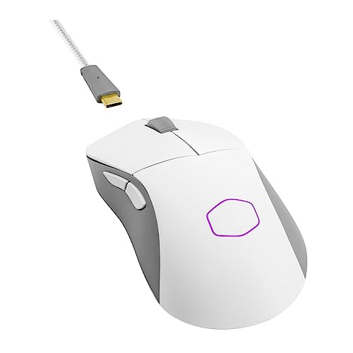 Cooler Master MM731 Wireless Gaming Mouse White, Adjustable 19,000 DPI, Palm|Claw Grip, 2.4GHz|Bluetooth, PixArt Optical Sensor, Ultraweave Cable, PTFE Feet, RGB Lighting (MM-731-WWOH1) by Cooler Master - Image 3