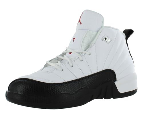 NIKE Little Kid's Jordan 12 Retro White/Gym Red-Black 'Taxi Flip' (151186 162) Preschool PS - Size 2.5y