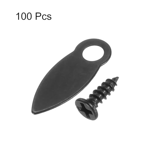 Image of HARFINGTON 100Pcs Picture Frame Backing Hardware Clips with 100Pcs Screws Photo Frame Turn Button Fasteners Backing Clip for Craft Hanging Pictures Drawing, Black