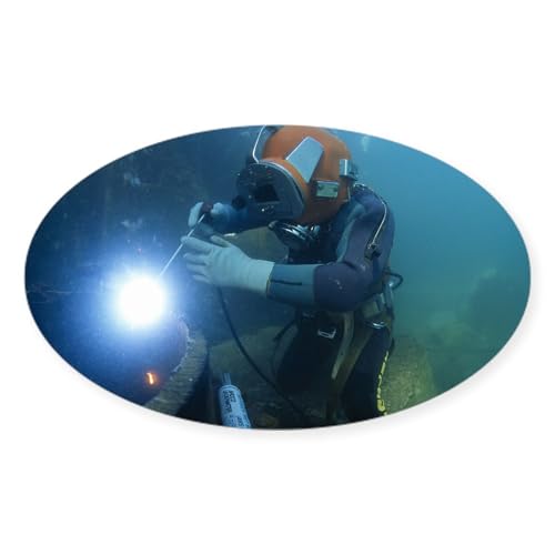 CafePress Commercial Diver Welding Sticker (Oval 50 pk)