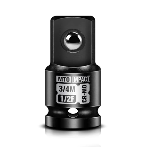 MTO 1/2 Female to 3/4 Male Impact Socket Adapter 1/2-Inch Impact Socket Adapter Chrome Molybdenum Alloy Steel