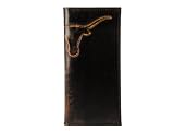 ZEP-PRO NCAA Texas Longhorns Burnished Leather Secretary Wallet, Slim Stylish for Men