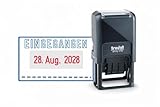 Trodat Printy 4750/L1 Datumstempel „EINGEGANGEN“ – selbstfärbender Bürostempel mit zweifarbigem Abdruck (blau/rot) – Eingangsstempel für Büro, Posteingang & Dokumente – Abdruckgröße 41 x 24 mm