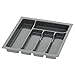sossai® Besteckeinsatz Divio für Schubladen 45 cm | Breite 38 cm x Tiefe 43 cm | zuschneidbar | mit 5 Fächern | Farbe: Anthrazit | Besteckkasten Ordnungssystem