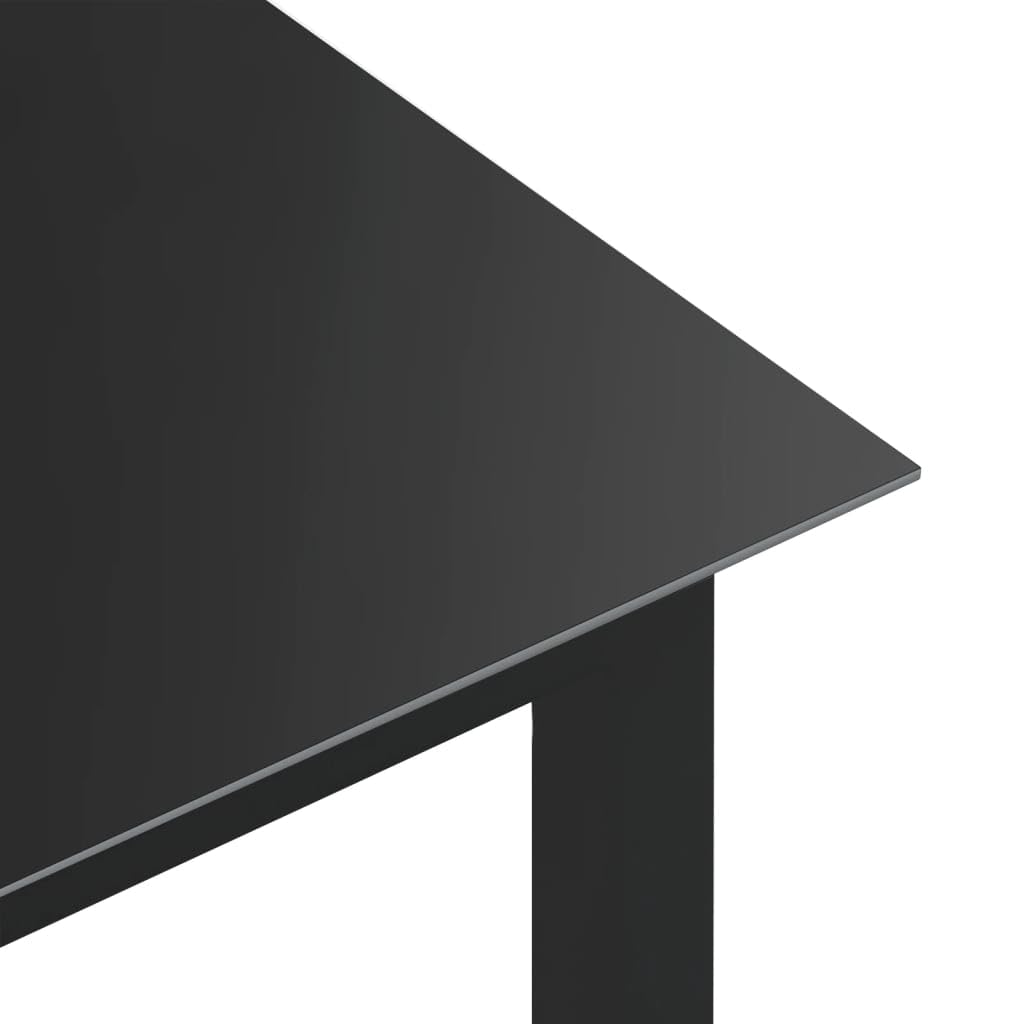 Outdoor Tisch Gartenmöbel Tisch Terrassentisch Balkontisch Gartentisch Schwarz 150x90x74 cm Aluminium und Glas für Gärten, Terrassen, Balkone