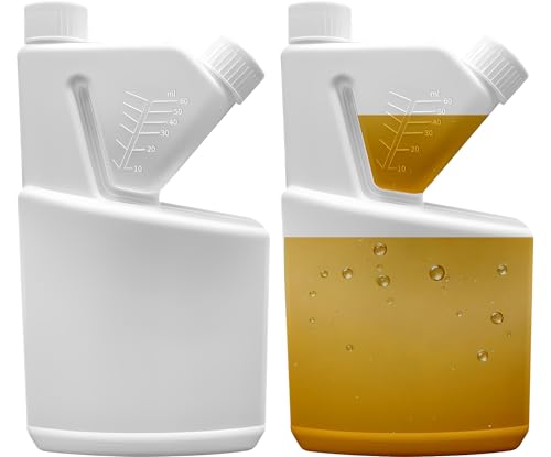 Tip 'N Pour Measuring Containers (2-Pack) – 17oz & 2oz Plastic Bottles with Lids, Chemical Measuring Cups for Accurate Pouring – Ideal for Liquids, DIY, and Household Use