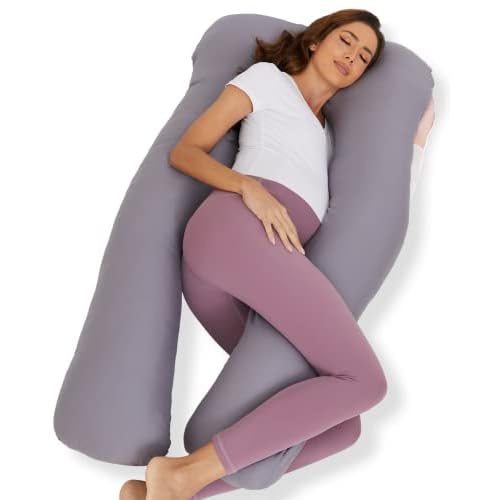 Pregnancy Pillow, Removable Cover Premium U Shaped Maternity Pillow, Support Back, HIPS, Legs, Belly for Pregnant Women Sleeping (Dark Grey)