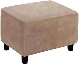 ele ELEOPTION Stretch Ottoman Cover, Foot Stool Cover, Spandex Ottoman Stretch Slipcover, Removable Washable Ottomans Stool Protector Cover (X Large, Gray)