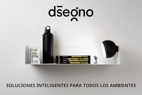 Miniatura 6 de D-Segno Office Design Moderna Estantería Pared De Metal, Rápido Y Fácil De Montar 100 Made In Italy, Dimensiones: 200 600 400 120 Mm. 2 Unidades, Blanco