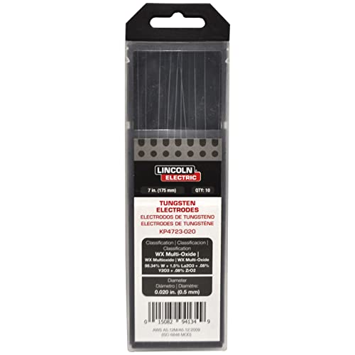 Lincoln Electric WX Multi-Oxide Tungsten Electrode, 020” x 7”, KP4723-020