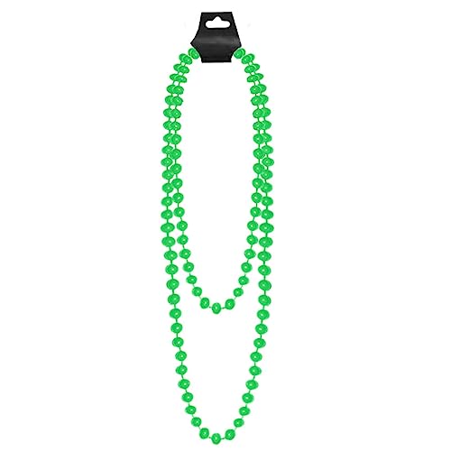 WickedFun® Womens Multicolour Neon Bead Necklaces - Long Necklace Stag Hen Night Party Bright Rave Fancy Dress Accessories (Green)