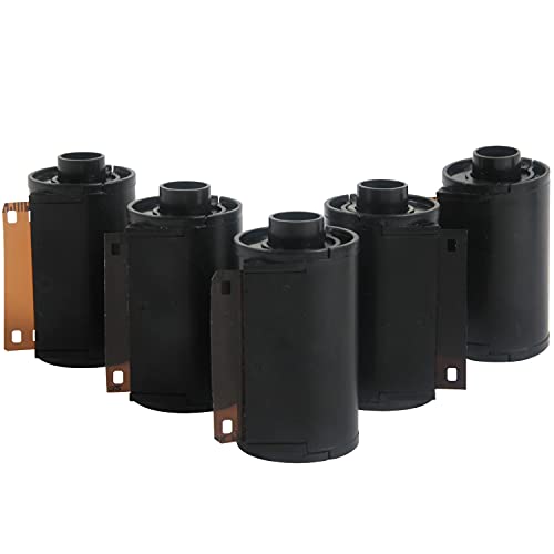 5 Cartouches Rechargeables (Pan Roll Film) vides pour Film 135 35mm 36 exp pour Films Couleur ou N/B Shanghai GP3 Kodak Fuji etc... (5pcs Cartouches Noires)