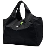 [GOKEI] エコバッグ コンビニバッグ ランチバッグ 底広 マチ広い 浅底 折りたたみ 防水素材 軽量 買い物袋 レジバッグ コンパクト 収納 水や汚れにも強い 男性 メンズ レディース ブラック(S)