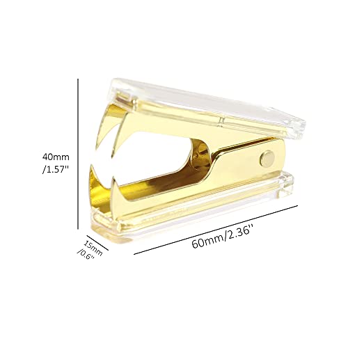 1 peça Removedor de grampos em ouro amarelo transparente acrílico luxo amarelo dourado ferramenta de