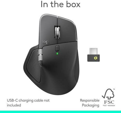 Logitech MX Master 4, Ergonomic Wireless Mouse with Advanced Performance Haptic Feedback, Ultra-Fast Scrolling, USB-C Charging, Bluetooth, Windows, MacOS - Graphite — view 11