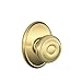 Schlage F10GEO505WKF Wakefield Collection Georgian Passage Knob, PVD Bright Brass