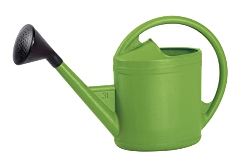 EDA - Arrosoir Ovale 3 litres Parisien - avec Pomme Noire - 42 x 12 x 27 cm - Vert
