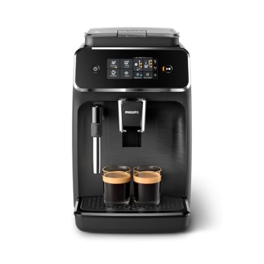PHILIPS 2200 Series Macchina da Caffè Automatica - Montalatte Classico, Display Touch Intuitivo, Nero Opaco (EP2220/10)