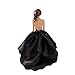 Wedding Theme Dress Cake Toppers for Wedding Party (Black)