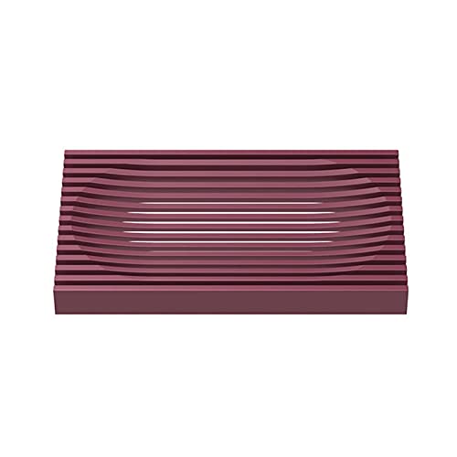 JANEMO Porte-Savons, Boîte à Savon créative, Boîte à Savon en Silicone sans vidange perforée, pour Savon de Salle de Bain, Porte-Savon antidérapant (Rouge Carmin) Cover