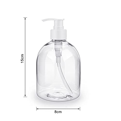 3PCS Plastik Seifenspender, 500ml Leere Pumpflasche Nachfüllbare Shampooflaschen mit Silikon-Trichter & Etiketten Lotionspender Leer Flaschen für Küche Bad Flüssigseife Shampoo Conditioner Duschgel