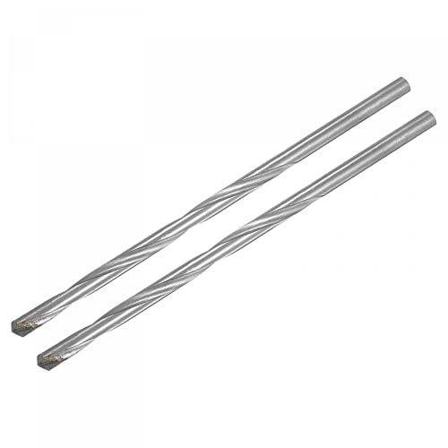 Image of sourcing map 8mm Cutting Dia Cemented Carbide Twist Extra Long Drill Bit with Round Straight Shank for Hardened Steel Stainless Steel, 200mm Length 2 Pcs