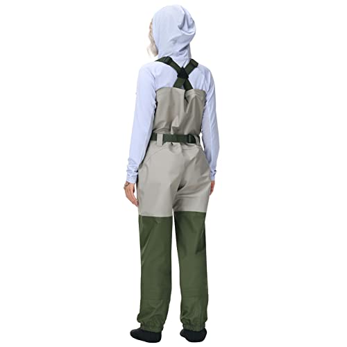 Image of BASSDASH IMMERSE Women's Breathable Stocking Foot Fishing Waders Waterproof Lightweight Chest Wader