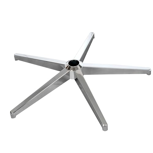Loywe Pie de cruz de repuesto para silla de oficina, base de metal para silla giratoria, piezas de repuesto para silla giratoria, color negro, capacidad de carga hasta 200 kg F003