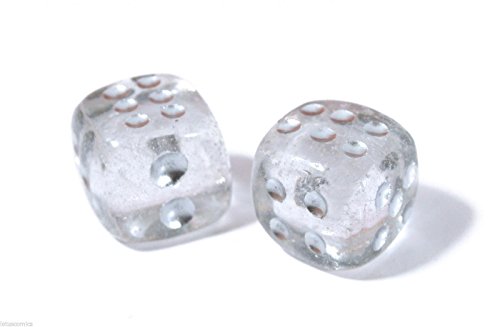 Natural Hand Carved Gemstone Dices, 15mm/0.59in, 6 Sided, Rock Crystal