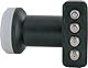 SCHWAIGER SAT-Anlage Aluminium Satelliten-Set Satellitenschüssel Quad LNB digital 8X F-Stecker 7mm SAT-Antenne Komplettset Anthrazit 74,5 x 84,5cm (Ziegelrot (RAL8012))