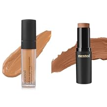 Mented Cosmetics Full-Time Eye Brightening Concealer, Under Eyes Make Up Corrector, Blemishes & Contour, PEAK + Stick Foundation Make Up, Concealer & Contour Stick for Black Women Makeup, M10