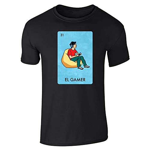 El Gamer Funny Mexican Lottery Parody Short Sleeve T-Shirt Black L