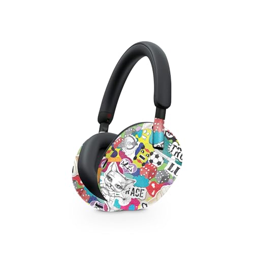Image of MightySkins Skin Compatible with Sony WH-1000XM5 Headphones - Sticker Bomb | Protective, Durable, and Unique Vinyl Decal wrap Cover | Easy to Apply, Remove, and Change Styles