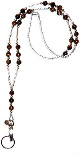 Super Slim Women's Beaded Lanyard, 34" Made in USA, Keys, ID Card Badge Holder Teacher Keys Cruise Phone