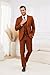 CKGJLJ Mens Tuxedos 3 Pieces Men Suit Slim Fit Burnt Orange Suits for Wedding Groom Wedding Suits Peak Lapel Burnt Orange Suit for Men Big and Tall Regular Fit 3-Piece Fashion Single Breasted 4XL