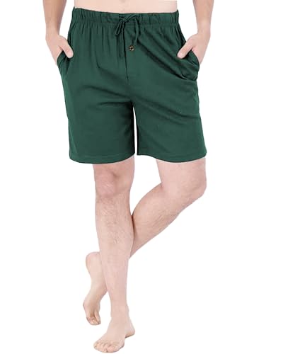 Image of Andrew Scott Men's Lounge Shorts | Drawstring & Pockets Cotton PJ-Sleep Short Bottoms | Multi Packs