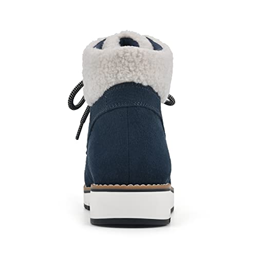 WHITE MOUNTAIN Shoes Cozy Women's Lace-up Hiker Bootie, Navy/Fabric, 8.5 M by WHITE MOUNTAIN - Used condition - Image 5
