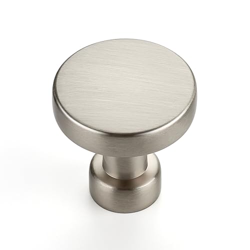 Ravinte Brushed Nickel Soild Pulls, Cabinet Knobs, 1-1/6 Inch, 25 Pack
