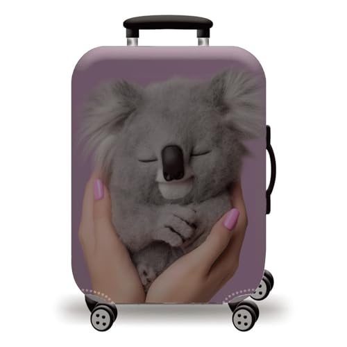 LNXSESN Funda Maleta Mediana Animal Gris Púrpura Funda para Maletas Elástico Fundas Maletas de Viaje Lavable Protector de Equipaje con Cremallera Fundas para Maletas de Viaje para 22-25 Pulgadas