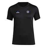 adidas Women's FC Montreal MLS Short Sleeve T-Shirt, Black/FC Montreal, Large Tall