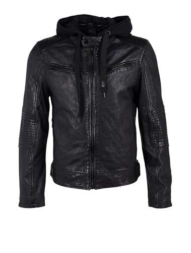 Mauritius Men's Kayto Genuine Leather Jacket with Detach Hoodie